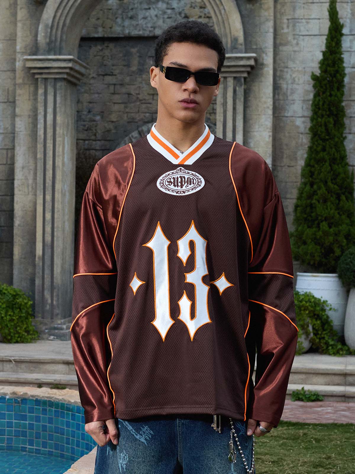 Supermade American Gothic Font Satin Mesh Jersey 