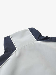Letter Embroidered Color Block Stand-Collar Jacket