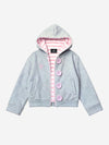 Scorpion Embroidered Striped-Lining Button-Up Hoodie