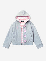Scorpion Embroidered Striped-Lining Button-Up Hoodie