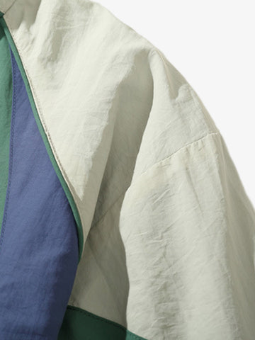 Color Block Full-Zip Nylon Windbreaker