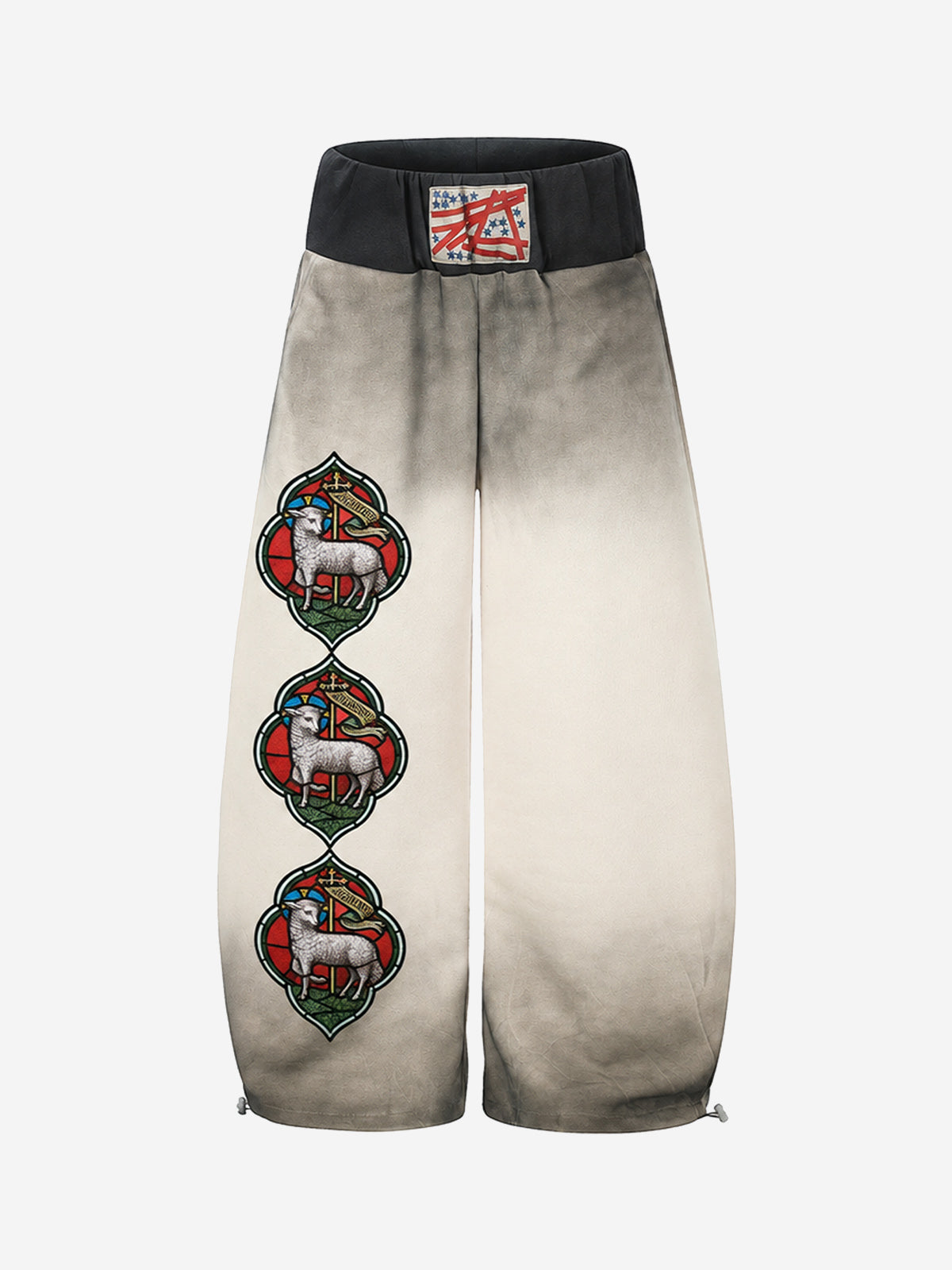 Gradient Graphic Wide-Leg Sweatpants