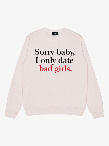 Thesupermade Street Contrast Design Letter Print Round Neck Sweatshirt 