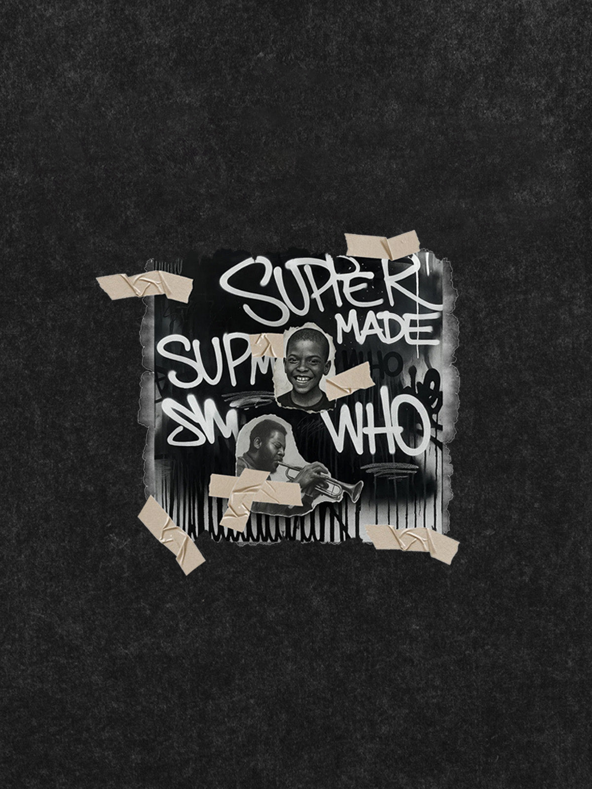 Supermade Street Retro Character Collage T-shirt 