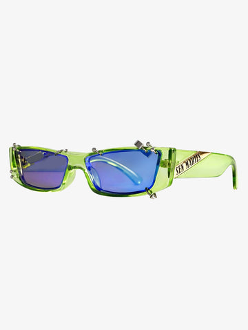 Punk-Style Rivet Small Square Sunglasses