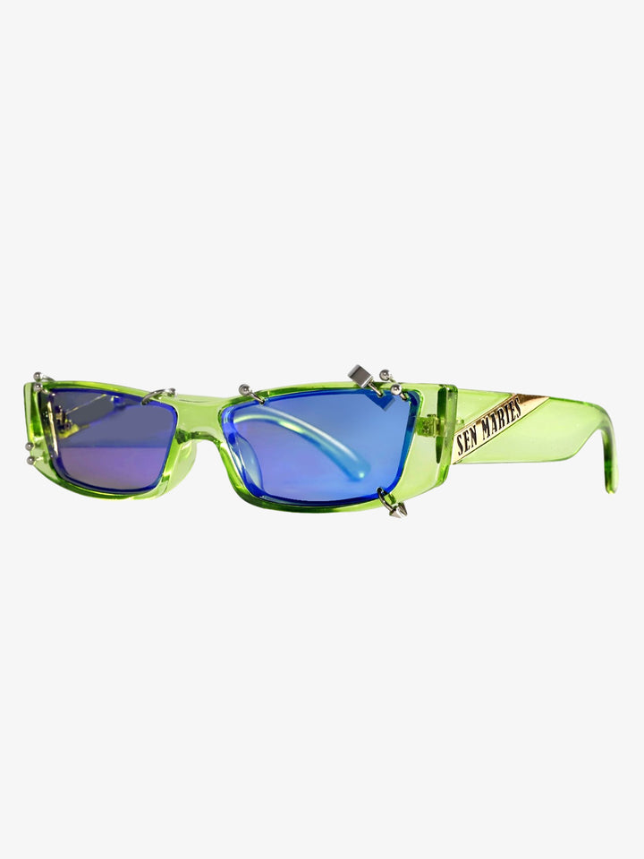 Punk-Style Rivet Small Square Sunglasses