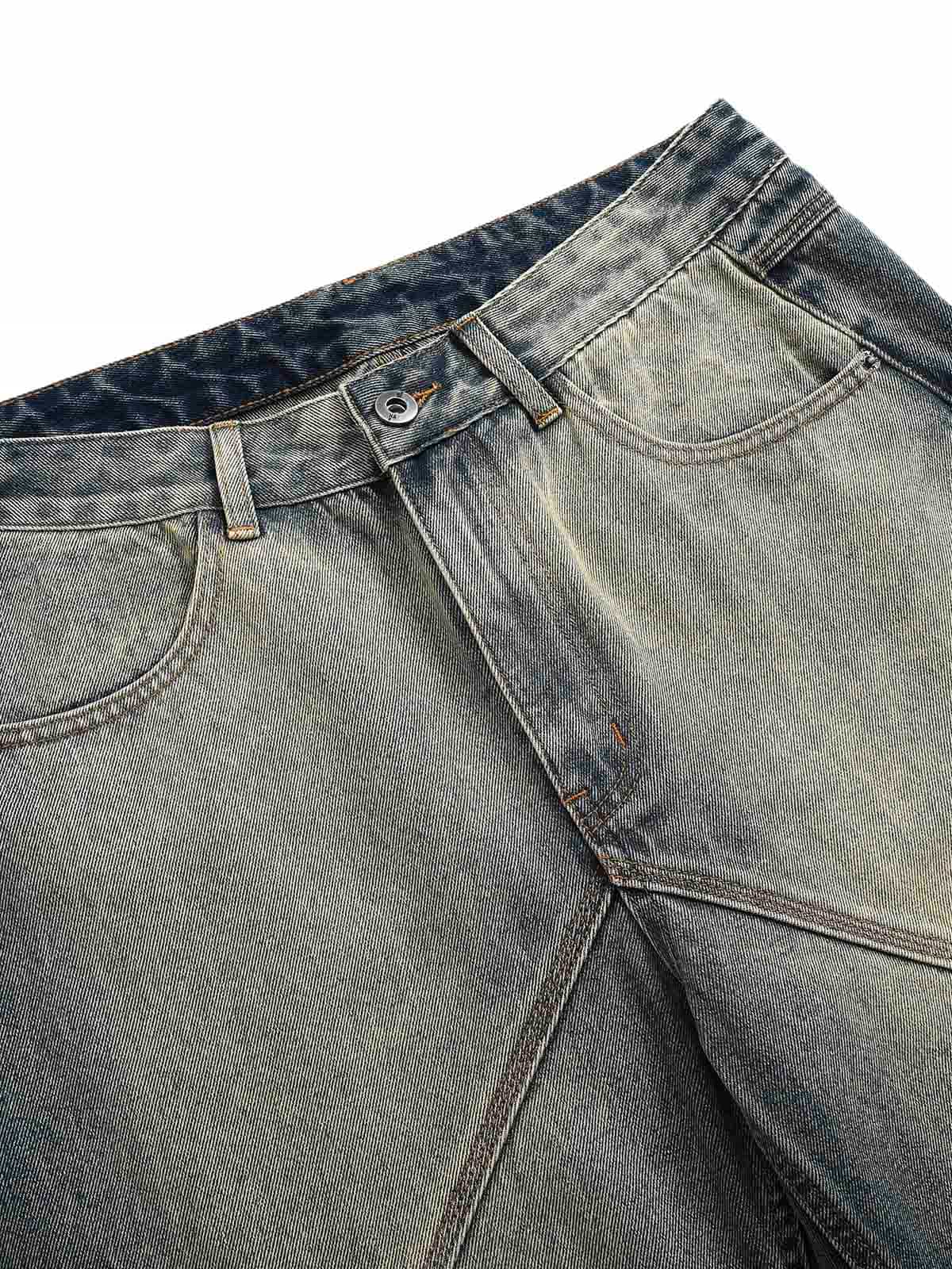 Deconstructed Ankle Loop Straight Jeans 
