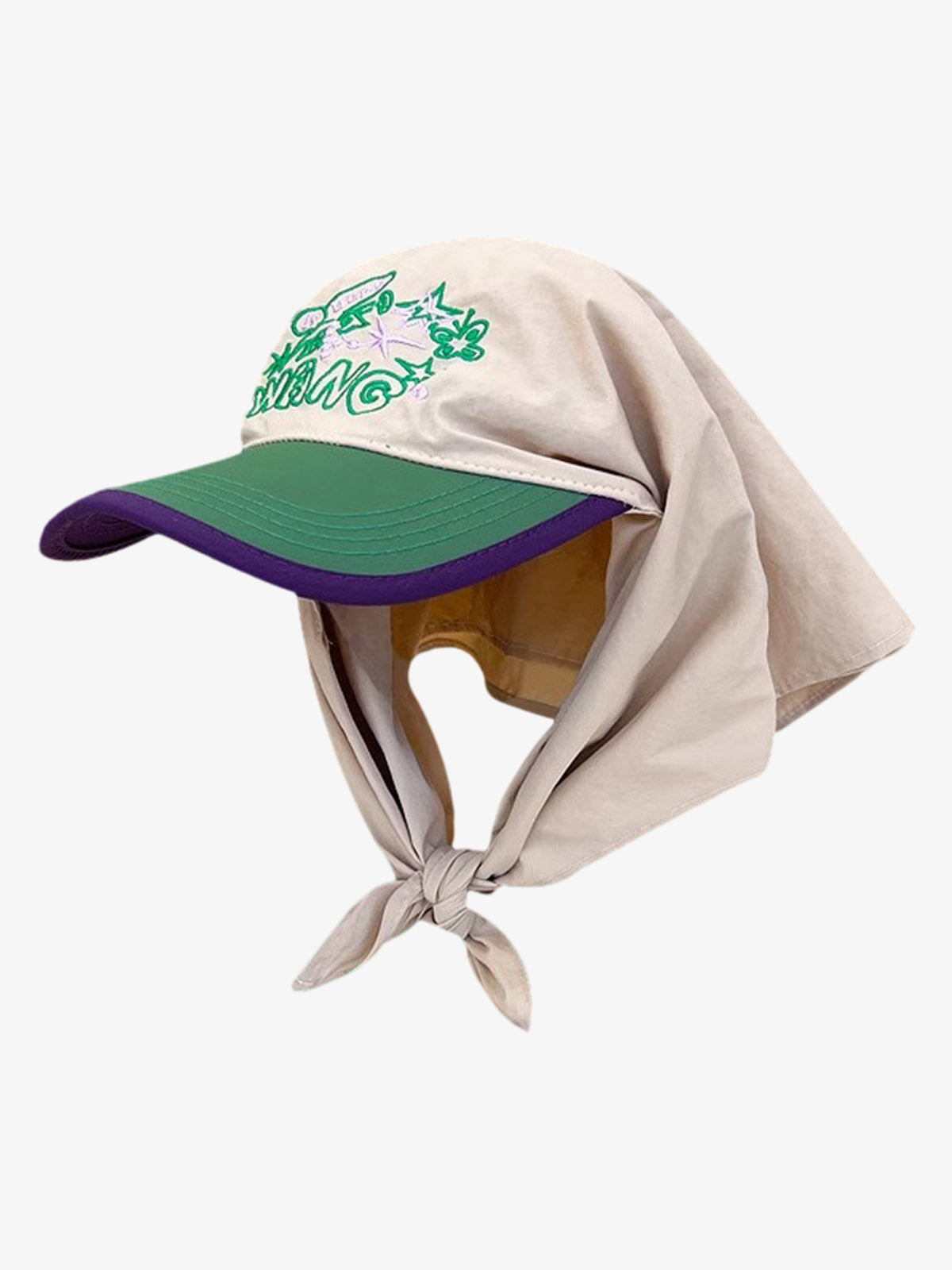 Cotton Kids Sun Protection Hat with Adjustable Neck Scarf, Breathable and UV-Resistant Baby Cap for Outdoor Activities 