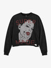 Tongue Graphic Distressed Waffle Long Sleeve Tee