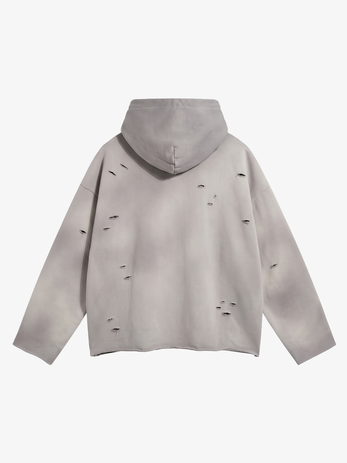 Washed Distressed Ripped Graphic Hoodie