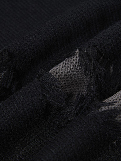 Skull Pattern Knit Sweater for Bold Fashion Statements 
