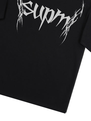 SUPM Gothic Sharp Letter Graphic T-Shirt 