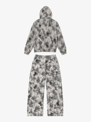 Scorpion Camo Zip Hoodie & Wide-Leg Sweatpants Set