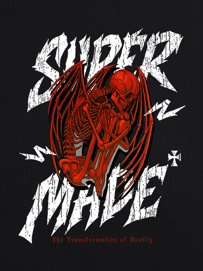Street Angel and Devil Hatching Pattern T-shirt 