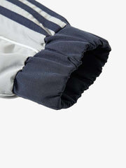 Letter Embroidered Color Block Stand-Collar Jacket