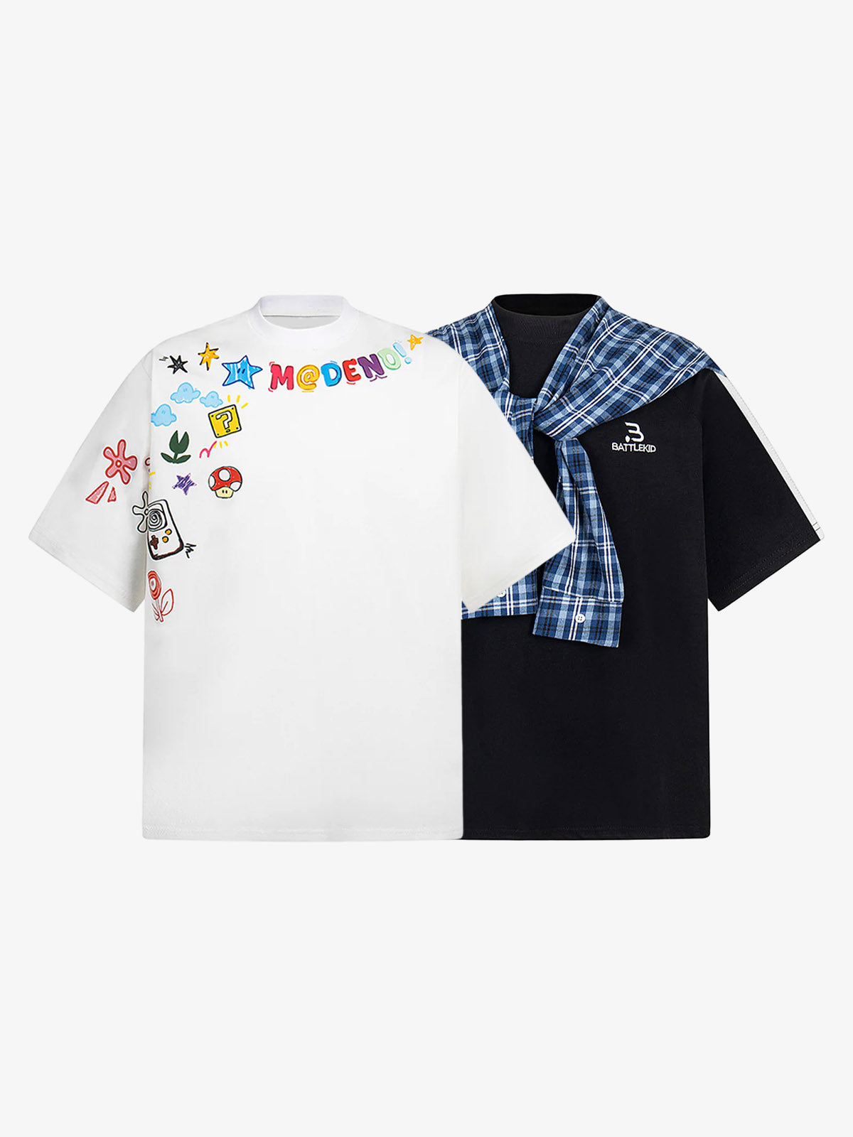 Plaid Unisex T-Shirt Set 