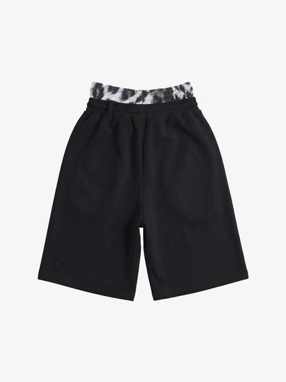 Logo Embroidery Double Waist Shorts