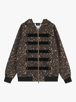 Distressed Napoleon Boxy Fit Zip-Up Hoodie