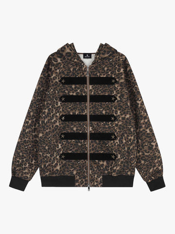 Distressed Napoleon Boxy Fit Zip-Up Hoodie