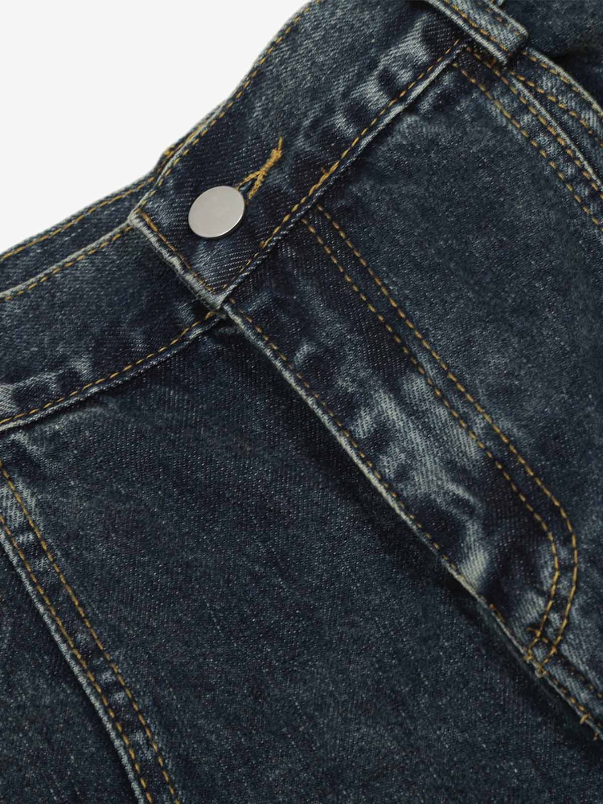 Vintage Washed Vibe Scimitar Wide-Leg Jeans 