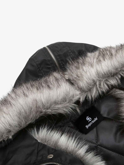 Winter Essential Bomber Jacket with Faux Fur Hood Trim for Ultimate Warmth and Style 