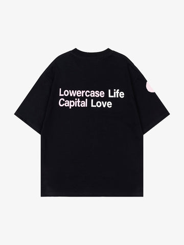 Oversized Letter Print Cotton T-Shirt