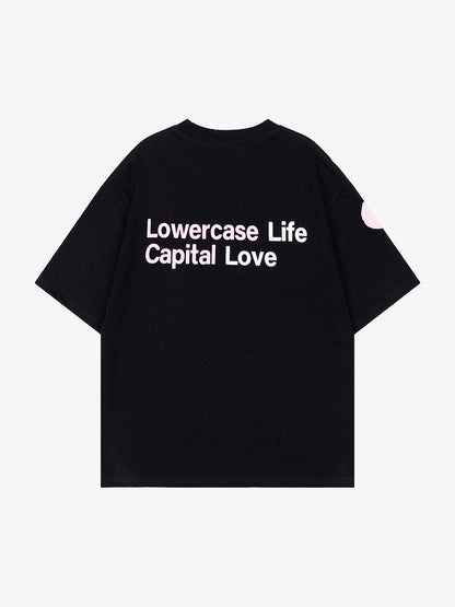 Oversized Letter Print Cotton T-Shirt