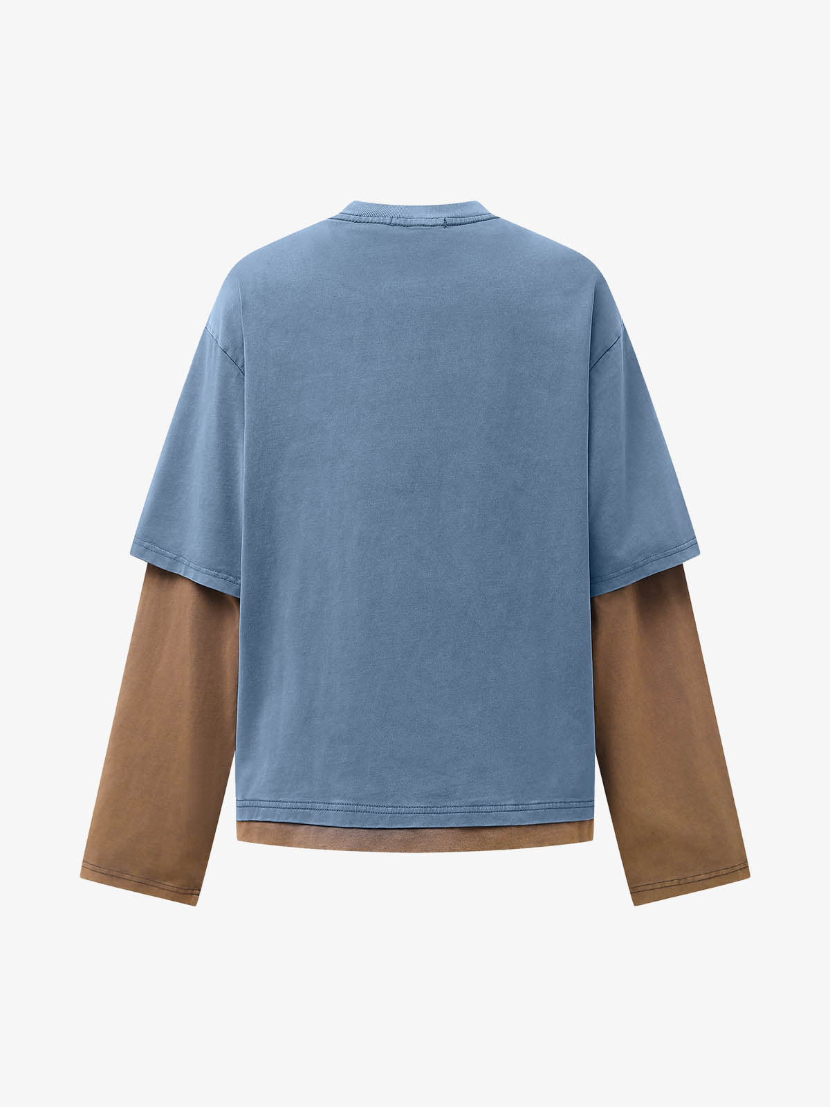 Street Color Matching Faux Two-piece Printed T-shirt 