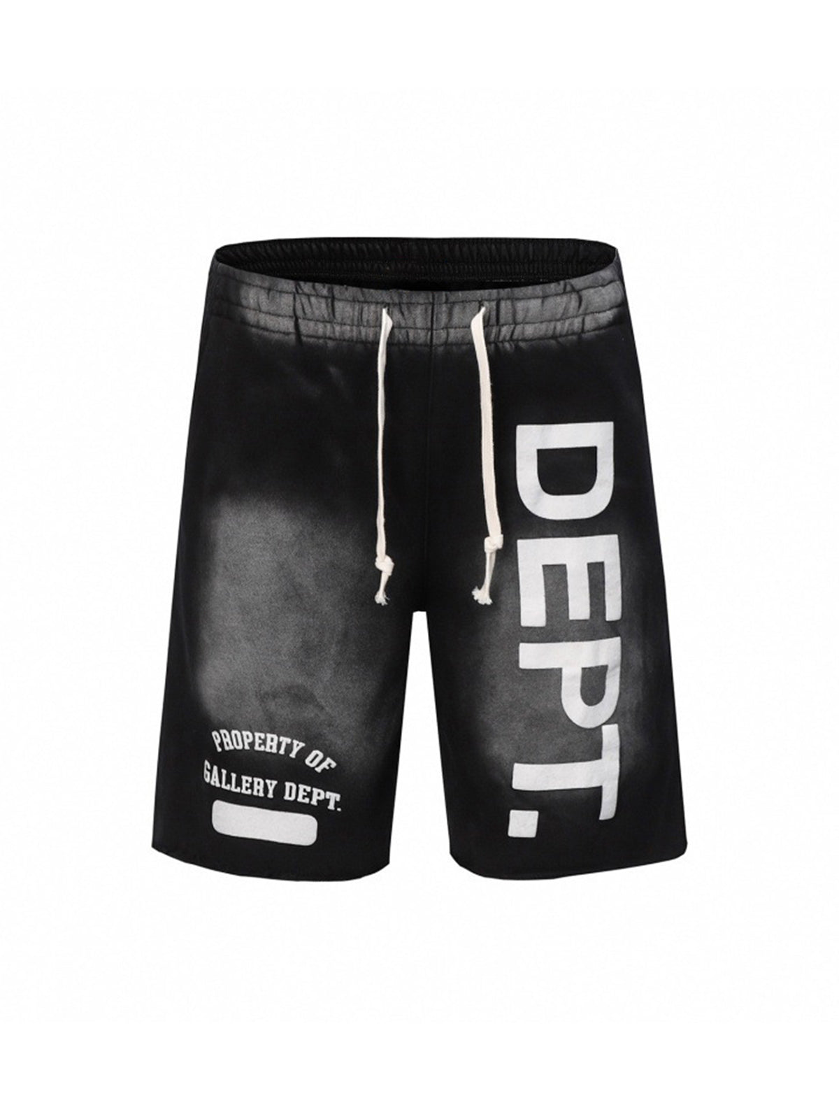Gradient Letter Print Drawstring Shorts