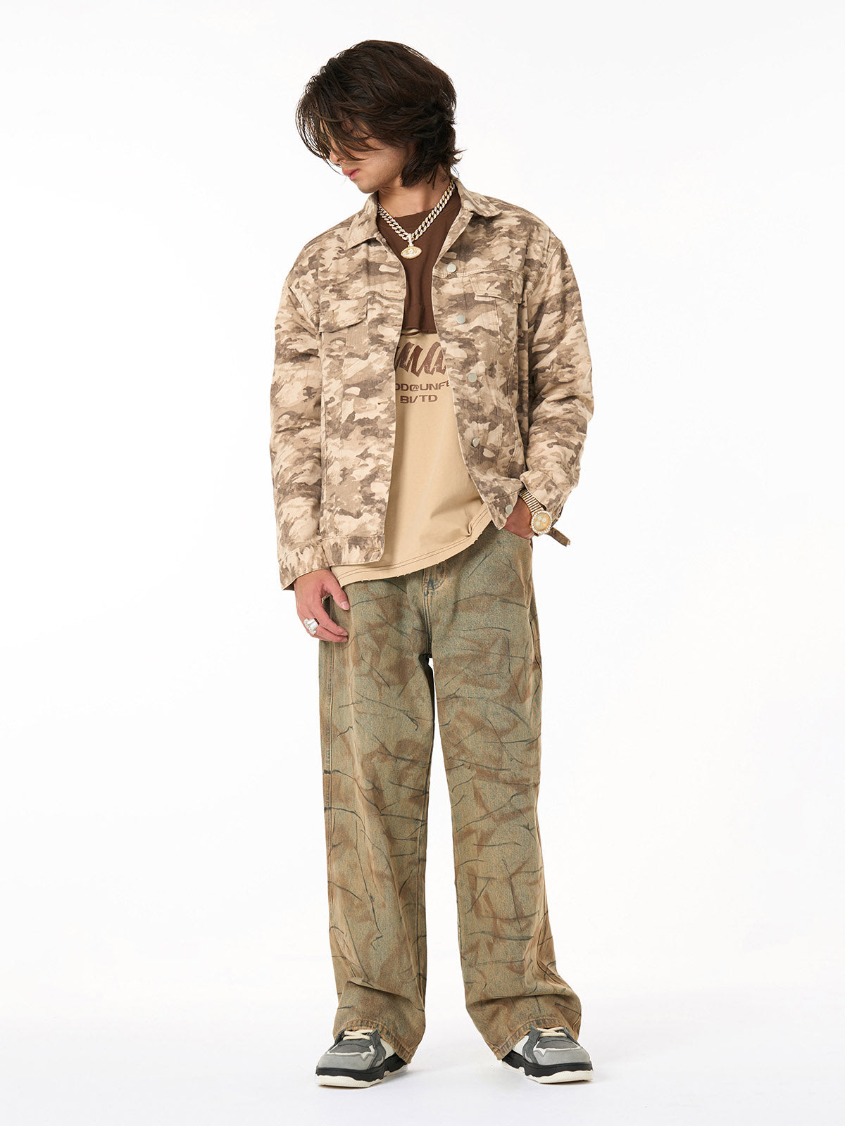 Unique Wide-Leg Denim Pants with Artistic Spider Design for Fashion Lovers 