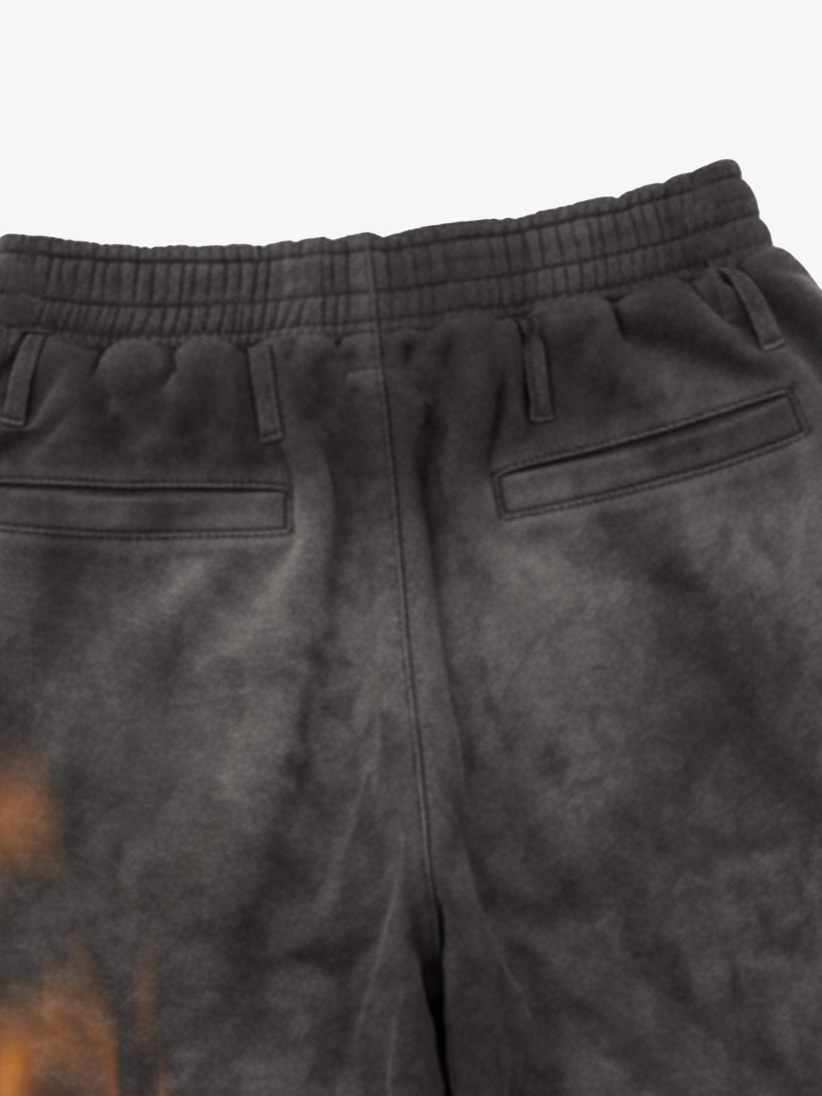 Flame-Wash Distressed Zip Hoodie & Wide-Leg Sweatpants Set