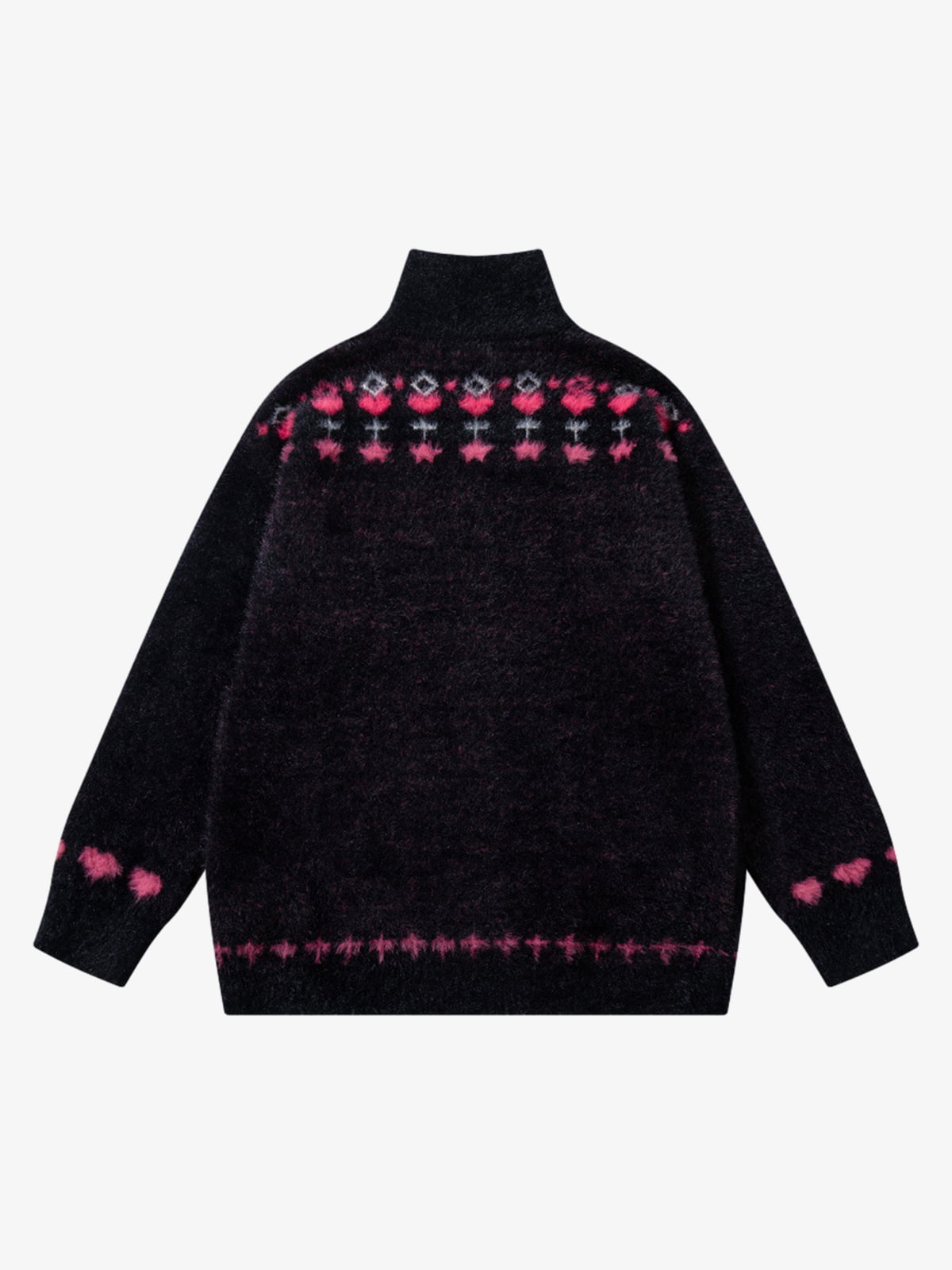 Cozy Pink Patterned Sweater for Women - Perfect for Casual and Festive Occasions 