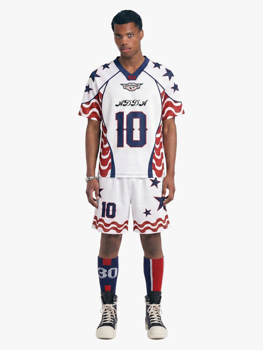 American-Style Star and Flag Stripe Prints Custom Jersey Set
