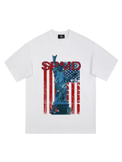 Original Rock Statue Of Liberty Print T-shirt 