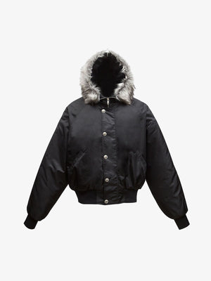 Winter Essential Bomber Jacket with Faux Fur Hood Trim for Ultimate Warmth and Style 