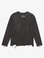 Medieval Helmet Graphic Distressed Long Sleeve Tee