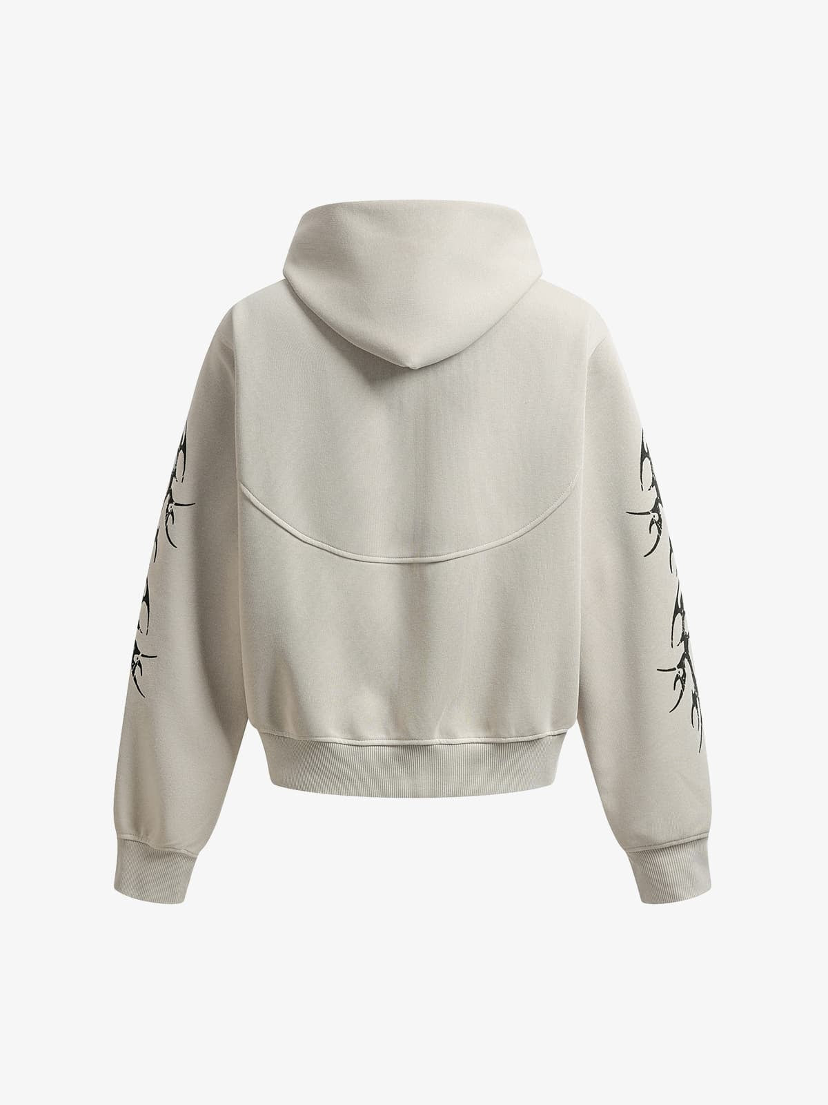 Stylish Hooded Zip-Up Sweatshirt with Unique Sleeve Design 