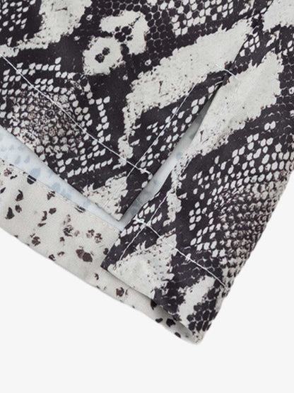 Thesupermade Street Snake Print Short-sleeved Floral Shirt 