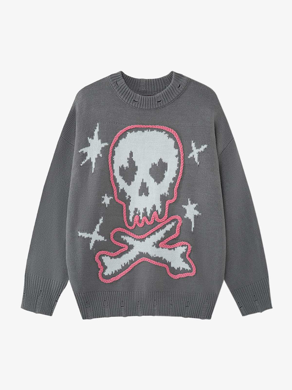 Skull Skeleton Graphic Knit Sweater