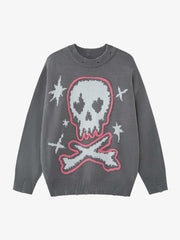 Skull Skeleton Graphic Knit Sweater