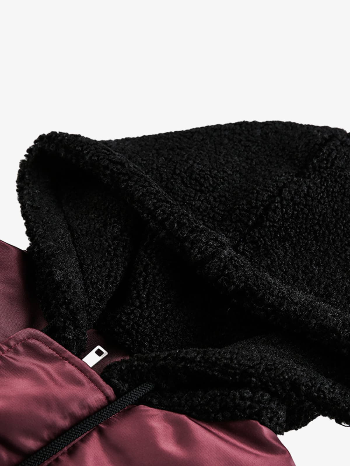 Stylish Maroon Bomber Jacket with Detachable Hood for Winter Wear 