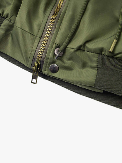 Winter Bomber Jacket with Leopard Fur Collar - Stylish and Warm for Men and Women 