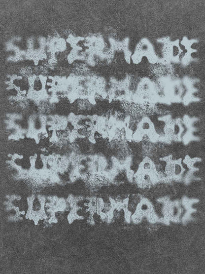 Washed Spray Effect Letter Print T-Shirt 