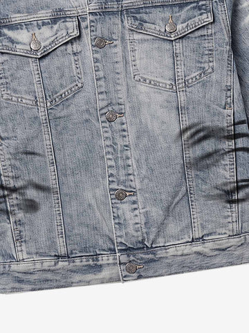 Tiger Stripe Curved-Sleeve Heavyweight Denim Jacket
