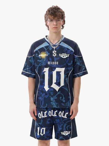 Retro Spanish Style "Ole Ole Ole" Slogan Custom Jersey Set