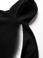 Curved Stripe Zip Hoodie & Wide-Leg Sweatpants Set