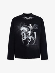 Skull Horse Studded Long Sleeve Tee