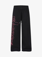 Abstract Line Graphic Wide-Leg Sweatpants