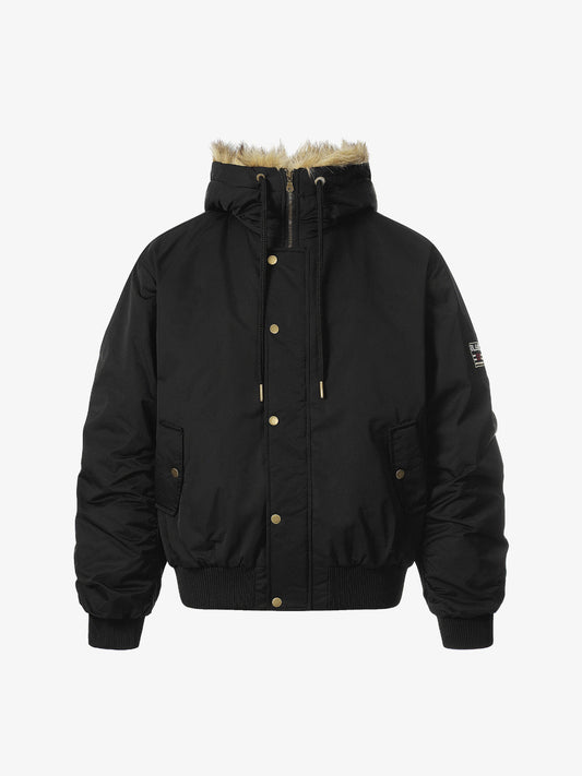 Winter Essential Puffer Jacket with Detachable Fur Hood - Perfect for Cold Weather 