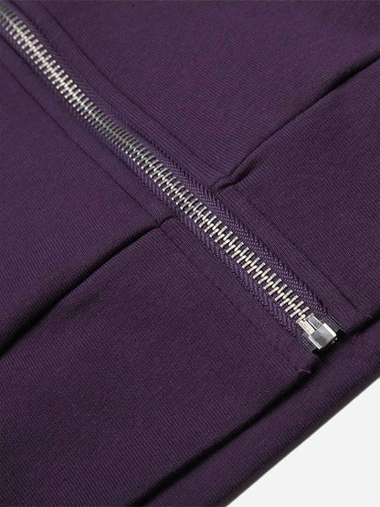 Polka Dot Logo Embroidered Cross Appliqué Zip Hoodie